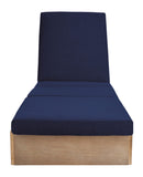 Safavieh Vincent Wood Chaise Lounge Chair Natural / Navy CPT1043D