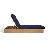 Safavieh Vincent Wood Chaise Lounge Chair Natural / Navy CPT1043D