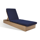 Safavieh Vincent Wood Chaise Lounge Chair Natural / Navy CPT1043D