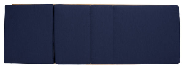 Safavieh Vincent Wood Chaise Lounge Chair Natural / Navy CPT1043D