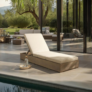 Safavieh VINCENT Wood Chaise Lounge Chair – Embrace Modern Elegance and Comfort for Your Home Décor Natural / Tan CPT1043E