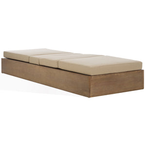 Safavieh Vincent Chaise Lounge Chair – Luxurious Comfort With Adjustable Cushions For Stylish Outdoor Relaxation Natural ,Tan Wood ,Fabric ,Foam Cpt1043e