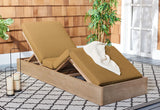 Safavieh Vincent Wood Chaise Lounge Chair Natural / Brown CPT1043F