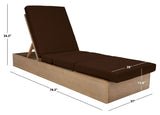 Safavieh Vincent Wood Chaise Lounge Chair Natural / Dark Brown CPT1043G