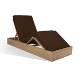 Safavieh Vincent Wood Chaise Lounge Chair Natural / Dark Brown CPT1043G