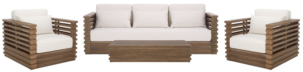 Safavieh Tortuga Eucalyptus Patio Coffee Table - Stylish, Durable Design For Outdoor Entertaining Bliss Natural Wood Cpt1046a