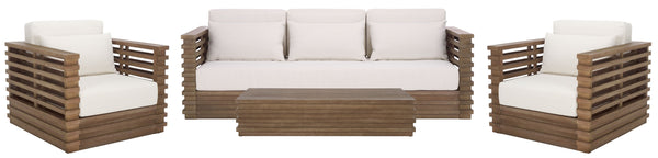 Safavieh Tortuga Eucalyptus Patio Coffee Table - Stylish, Durable Design For Outdoor Entertaining Bliss Natural Wood Cpt1046a