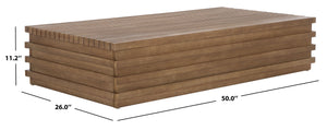 Safavieh Tortuga Eucalyptus Patio Coffee Table - Stylish, Durable Design For Outdoor Entertaining Bliss Natural Wood Cpt1046a