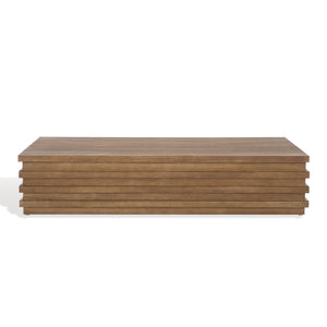 Safavieh Tortuga Eucalyptus Patio Coffee Table - Stylish, Durable Design For Outdoor Entertaining Bliss Natural Wood Cpt1046a