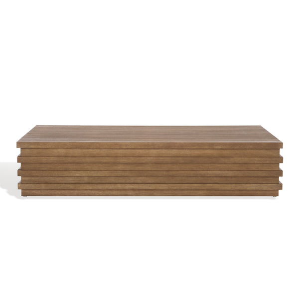 Safavieh Tortuga Eucalyptus Patio Coffee Table - Stylish, Durable Design For Outdoor Entertaining Bliss Natural Wood Cpt1046a