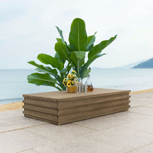 Safavieh Tortuga Eucalyptus Patio Coffee Table - Stylish, Durable Design For Outdoor Entertaining Bliss Natural Wood Cpt1046a