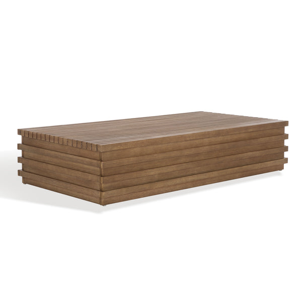 Safavieh Tortuga Eucalyptus Patio Coffee Table - Stylish, Durable Design For Outdoor Entertaining Bliss Natural Wood Cpt1046a