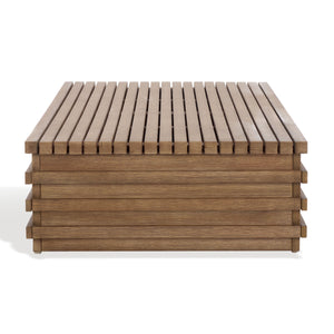 Safavieh Tortuga Eucalyptus Patio Coffee Table - Stylish, Durable Design For Outdoor Entertaining Bliss Natural Wood Cpt1046a