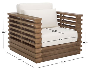 Safavieh Tortuga Eucalyptus Patio Coffee Table - Stylish, Durable Design For Outdoor Spaces & Gatherings Natural ,White Wood ,Fabric ,Foam Cpt1047a