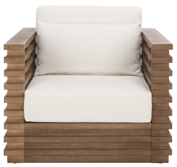 Safavieh Tortuga Eucalyptus Patio Coffee Table - Stylish, Durable Design For Outdoor Spaces & Gatherings Natural ,White Wood ,Fabric ,Foam Cpt1047a
