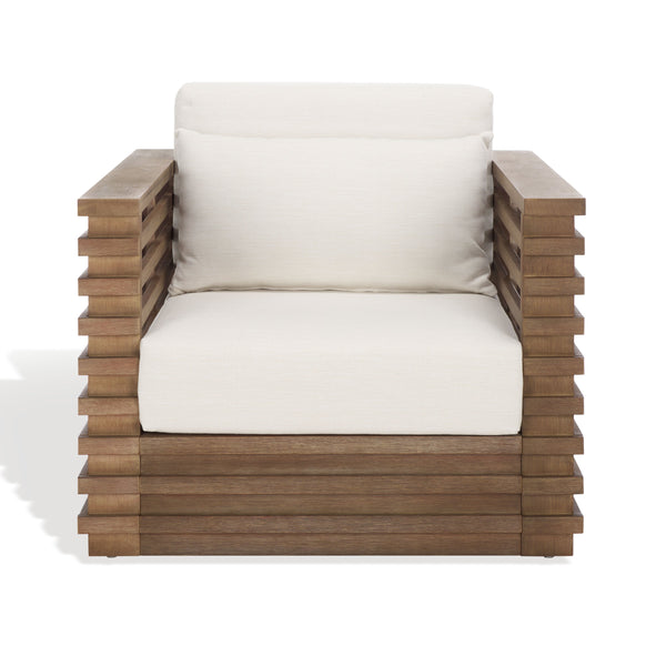 Safavieh Tortuga Eucalyptus Patio Coffee Table - Stylish, Durable Design For Outdoor Spaces & Gatherings Natural ,White Wood ,Fabric ,Foam Cpt1047a