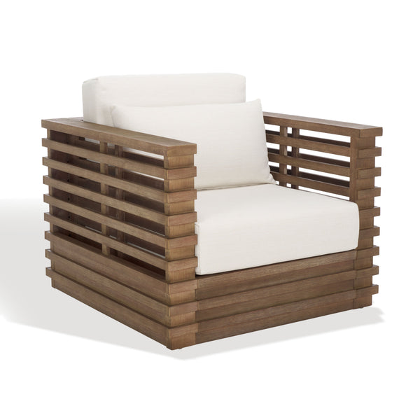 Safavieh Tortuga Eucalyptus Patio Coffee Table - Stylish, Durable Design For Outdoor Spaces & Gatherings Natural ,White Wood ,Fabric ,Foam Cpt1047a