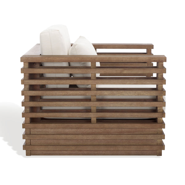 Safavieh Tortuga Eucalyptus Patio Coffee Table - Stylish, Durable Design For Outdoor Spaces & Gatherings Natural ,White Wood ,Fabric ,Foam Cpt1047a