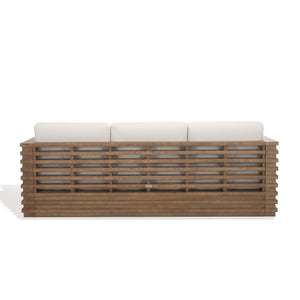 Safavieh Tortuga Eucalyptus Patio Sofa - Elevate Your Outdoor Space With Style, Comfort, And Durability Today! Natural ,White Wood ,Fabric ,Foam Cpt1048a-2bx