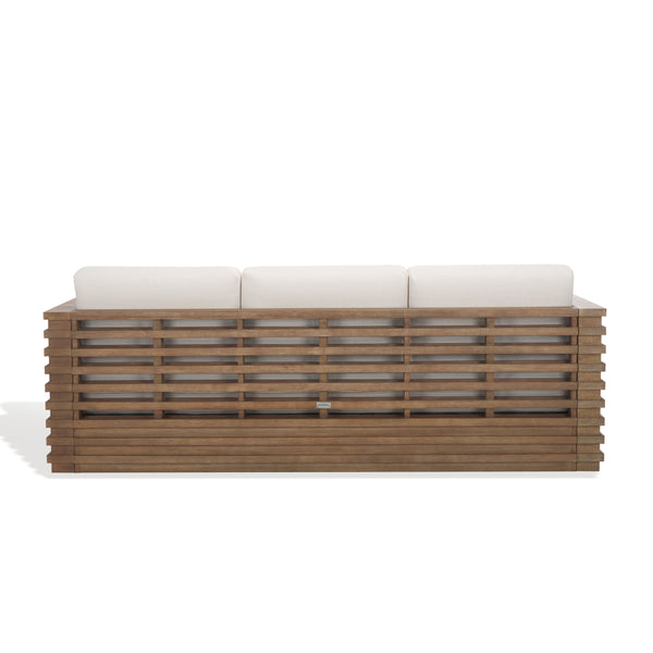 Safavieh Tortuga Eucalyptus Patio Sofa - Elevate Your Outdoor Space With Style, Comfort, And Durability Today! Natural ,White Wood ,Fabric ,Foam Cpt1048a-2bx