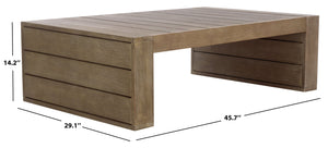 Safavieh Santiago Eucalyptus Patio Coffee Table - Elevate Your Outdoor Space With Timeless Elegance And Durability Natural Wood Cpt1049a