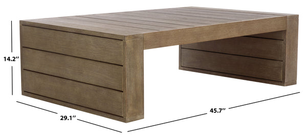 Safavieh Santiago Eucalyptus Patio Coffee Table - Elevate Your Outdoor Space With Timeless Elegance And Durability Natural Wood Cpt1049a