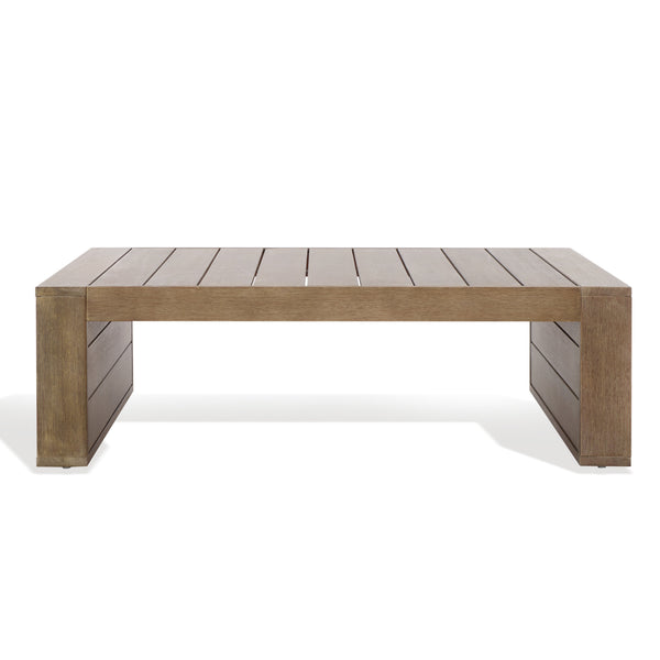 Safavieh Santiago Eucalyptus Patio Coffee Table - Elevate Your Outdoor Space With Timeless Elegance And Durability Natural Wood Cpt1049a