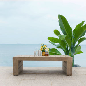 Safavieh Santiago Eucalyptus Patio Coffee Table - Elevate Your Outdoor Space With Timeless Elegance And Durability Natural Wood Cpt1049a