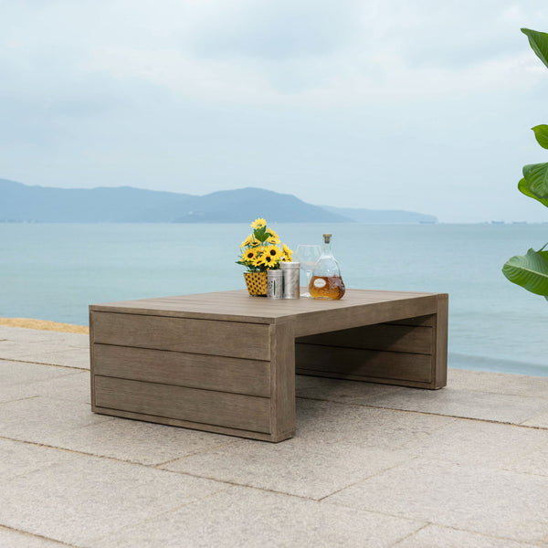Safavieh Santiago Eucalyptus Patio Coffee Table - Elevate Your Outdoor Space With Timeless Elegance And Durability Natural Wood Cpt1049a