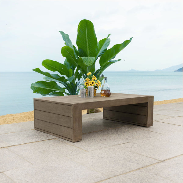 Safavieh Santiago Eucalyptus Patio Coffee Table - Elevate Your Outdoor Space With Timeless Elegance And Durability Natural Wood Cpt1049a