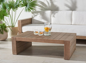 Safavieh Santiago Eucalyptus Patio Coffee Table - Elevate Your Outdoor Space With Timeless Elegance And Durability Natural Wood Cpt1049a