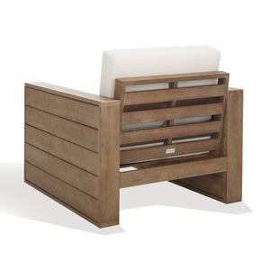 Safavieh Santiago Eucalyptus Patio Chair - Durable Outdoor Seating With Olefin Fabric For All-weather Comfort Natural ,Beige Wood ,Fabric ,Foam Cpt1050a