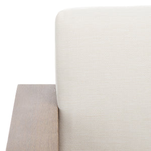 Safavieh Santiago Eucalyptus Patio Chair - Durable Outdoor Seating With Olefin Fabric For All-weather Comfort Natural ,Beige Wood ,Fabric ,Foam Cpt1050a