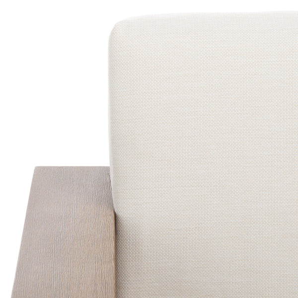 Safavieh Santiago Eucalyptus Patio Chair - Durable Outdoor Seating With Olefin Fabric For All-weather Comfort Natural ,Beige Wood ,Fabric ,Foam Cpt1050a