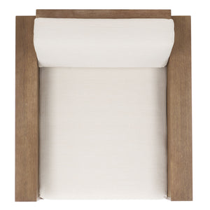 Safavieh Santiago Eucalyptus Patio Chair - Durable Outdoor Seating With Olefin Fabric For All-weather Comfort Natural ,Beige Wood ,Fabric ,Foam Cpt1050a