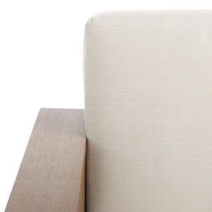 Safavieh Santiago Eucalyptus Patio Sofa - Stylish Outdoor Seating With Durable Design For Perfect Relaxation Natural ,Beige Wood ,Fabric ,Foam Cpt1051a-2bx