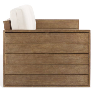 Safavieh Santiago Eucalyptus Patio Sofa - Stylish Outdoor Seating With Durable Design For Perfect Relaxation Natural ,Beige Wood ,Fabric ,Foam Cpt1051a-2bx