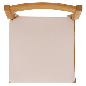 Safavieh MAYAGUANA Brazilian Teak Dining Chair - Eco-Friendly, Stylish Outdoor Seating with White Cushions CPT1052A-SET2