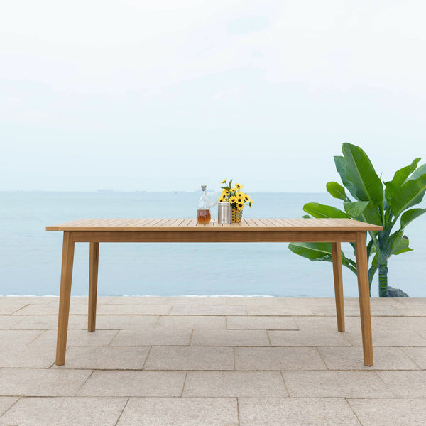 Safavieh Mayaguana Brazilian Teak Dining Table – Weather-resistant, Elegant Outdoor Furniture For Entertaining Natural Wood Cpt1053a