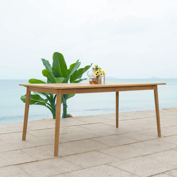 Safavieh Mayaguana Brazilian Teak Dining Table – Weather-resistant, Elegant Outdoor Furniture For Entertaining Natural Wood Cpt1053a