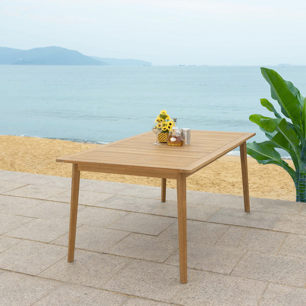 Safavieh Mayaguana Brazilian Teak Dining Table – Weather-resistant, Elegant Outdoor Furniture For Entertaining Natural Wood Cpt1053a