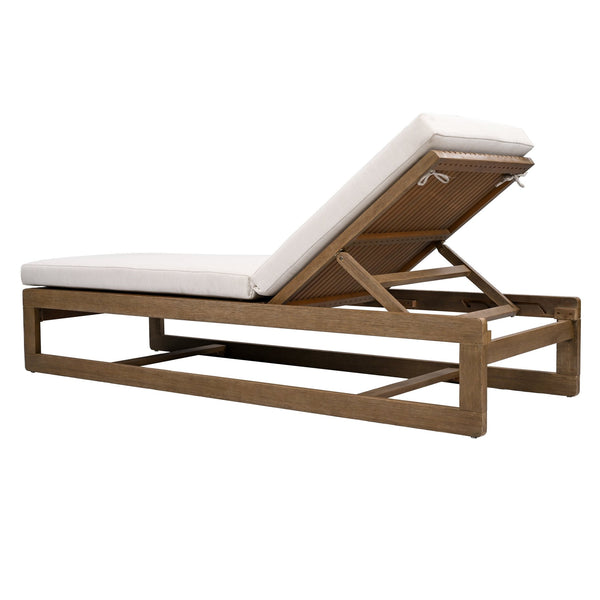 Safavieh Saint Vincent Eucalyptus Chaise Lounge - Weather-resistant Comfort For Stylish Outdoor Relaxation Natural ,Beige Wood ,Fabric ,Foam Cpt1054a