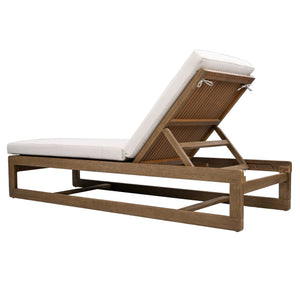 Safavieh Saint Vincent Eucalyptus Chaise Lounge - Weather-resistant Comfort For Stylish Outdoor Relaxation Natural ,Beige Wood ,Fabric ,Foam Cpt1054a
