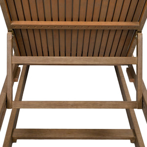 Safavieh Saint Vincent Eucalyptus Chaise Lounge - Weather-resistant Comfort For Stylish Outdoor Relaxation Natural ,Beige Wood ,Fabric ,Foam Cpt1054a