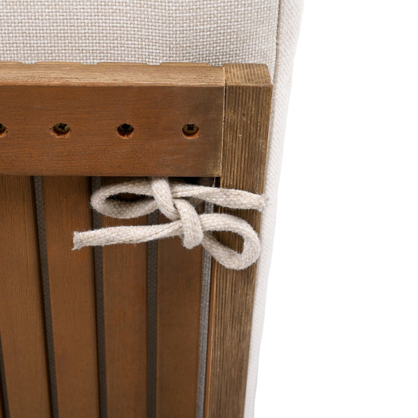 Safavieh Saint Vincent Eucalyptus Chaise Lounge - Weather-resistant Comfort For Stylish Outdoor Relaxation Natural ,Beige Wood ,Fabric ,Foam Cpt1054a