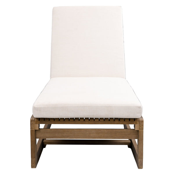 Safavieh Saint Vincent Eucalyptus Chaise Lounge - Weather-resistant Comfort For Stylish Outdoor Relaxation Natural ,Beige Wood ,Fabric ,Foam Cpt1054a