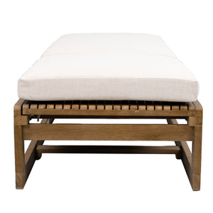 Safavieh Saint Vincent Eucalyptus Chaise Lounge - Weather-resistant Comfort For Stylish Outdoor Relaxation Natural ,Beige Wood ,Fabric ,Foam Cpt1054a