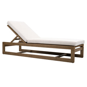 Safavieh Saint Vincent Eucalyptus Chaise Lounge - Weather-resistant Comfort For Stylish Outdoor Relaxation Natural ,Beige Wood ,Fabric ,Foam Cpt1054a
