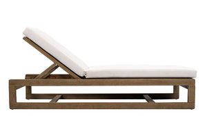 Safavieh Saint Vincent Eucalyptus Chaise Lounge - Weather-resistant Comfort For Stylish Outdoor Relaxation Natural ,Beige Wood ,Fabric ,Foam Cpt1054a