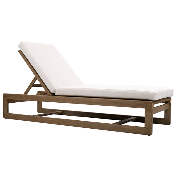 Safavieh Saint Vincent Eucalyptus Chaise Lounge - Weather-resistant Comfort For Stylish Outdoor Relaxation Natural ,Beige Wood ,Fabric ,Foam Cpt1054a